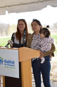 Two Future Habitat Homeowners Elvira and family, and Rosario and family express their gratitude.