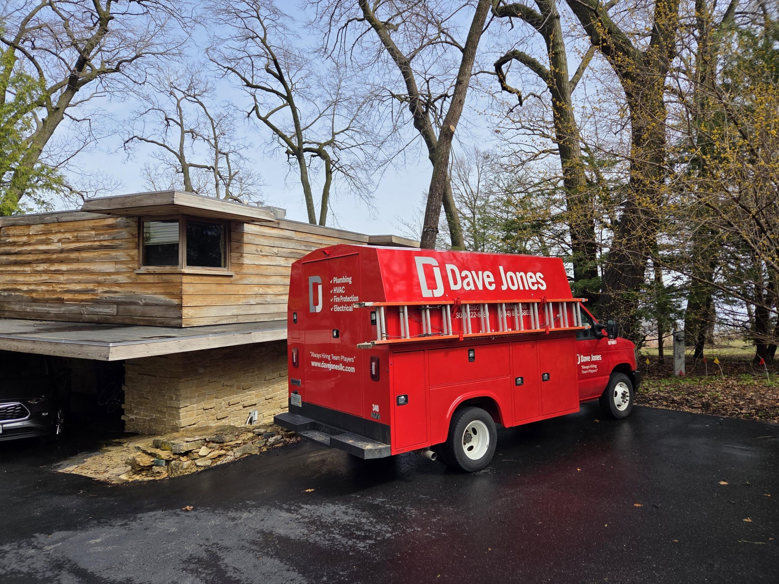 Dave Jones Service Vehicle at Customer Home