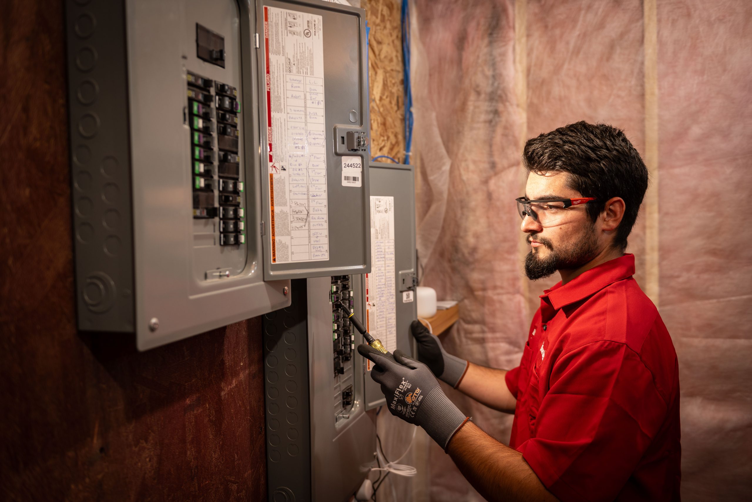 Dave Jones Electrician working at Electrical Panel
