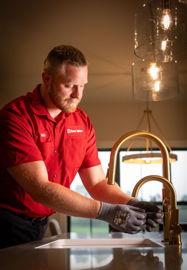 Dave Jones Plumber at Kitchen Faucet