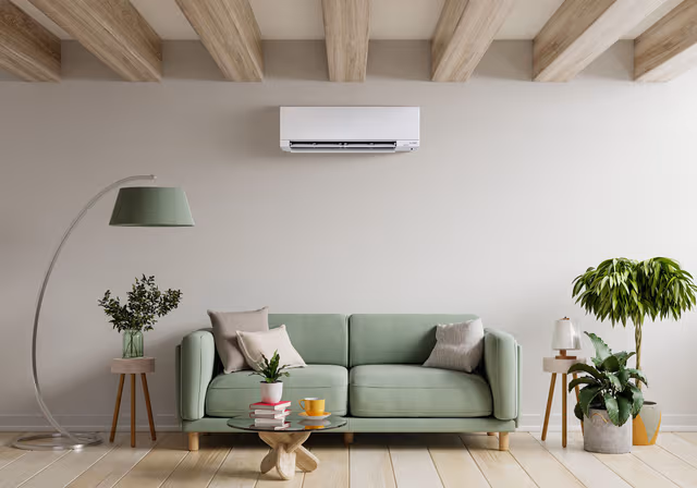 Comfortable living room with mini split system