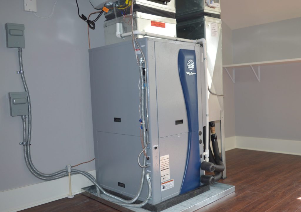 geothermal furnace in a closet